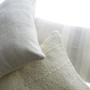 Grey Woven Wool Lumbar Pillow