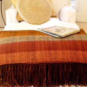 Multicolor Llama Wool Throw Blanket